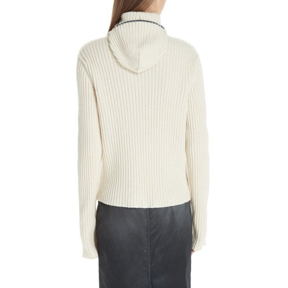 Calvin Klein 205W39NYC Quilt Jacquard Stripe Sweater Ivory Medium New Nwt Womens - Picture 4 of 16